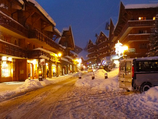 Meribel Photos - Town At Night In Snow