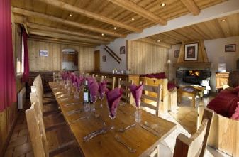 Meribel catered chalets 7 bedrooms - Chalet Cote Darlin Dining 