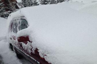 Car in snow. 10th February 2016